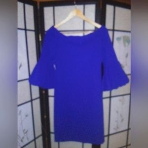 Eliza J size 8 royal blue mini cocktail dress with balloon sleeves